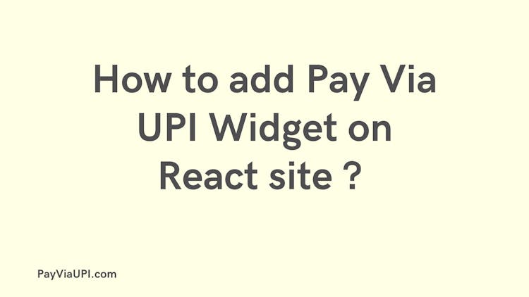 React: How to add UPI qrcode widget  on React site